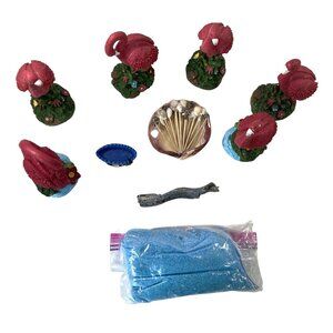Fairy Garden Lot Accessories Figures Tropical Beach Hawaiian Flamingo Diorama